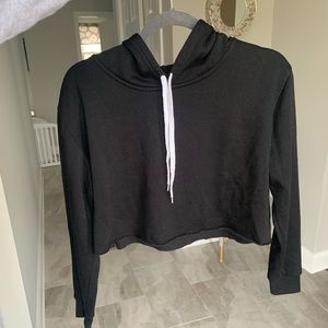 Black Cropped Hoodie
